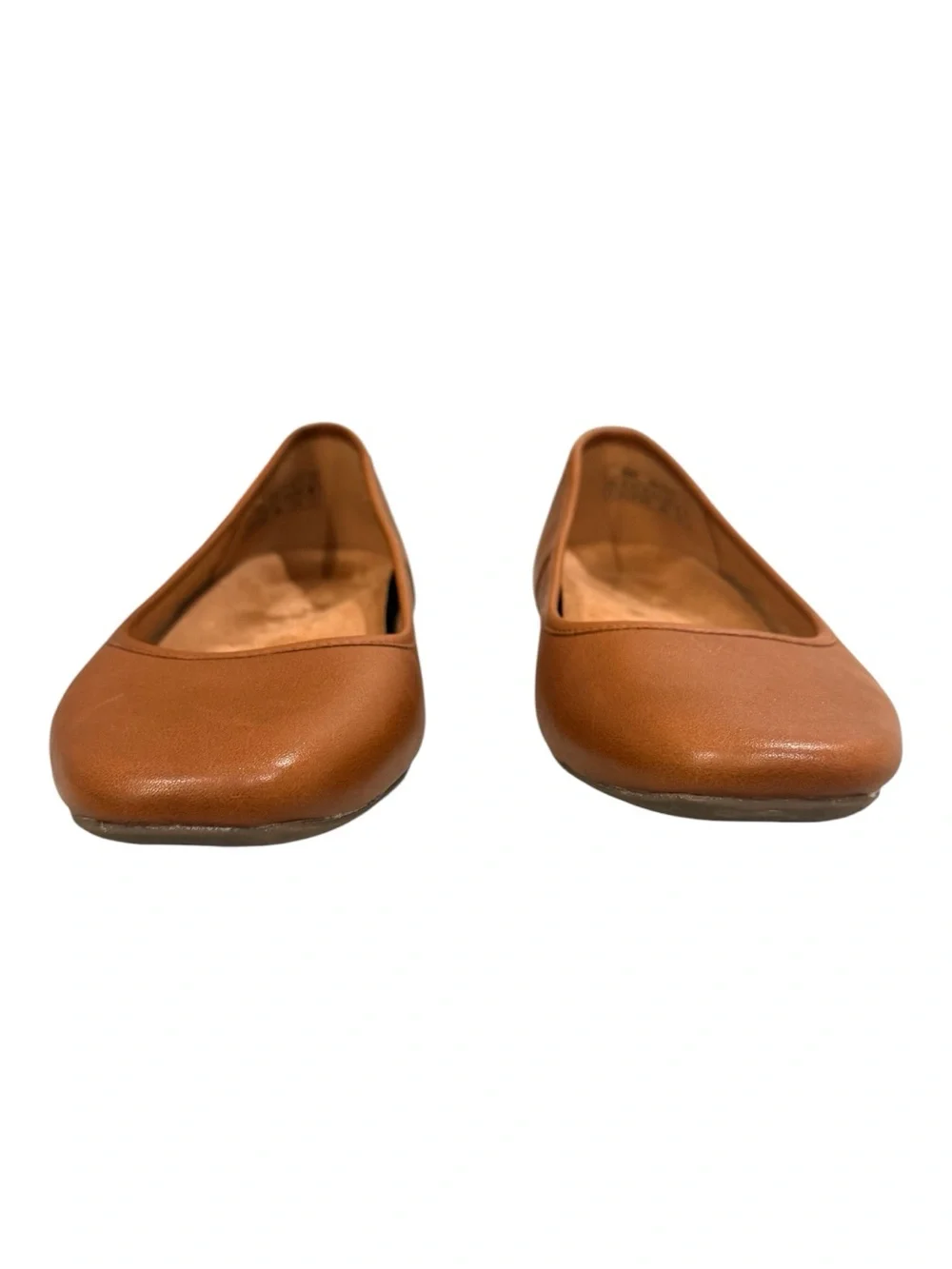 Vionic Orinda Square Toe Ballet Flats Tan Leather